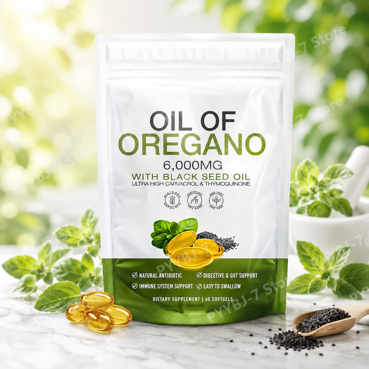 Herbal Wellness For You - Oregano Oil with Black Seed Oil